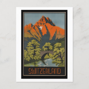 Schweiz, Reiseziel, Vintager Stil Postkarte