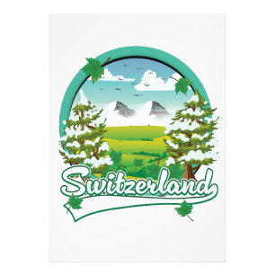 Schweiz Retro-Reiselogo Fotodruck