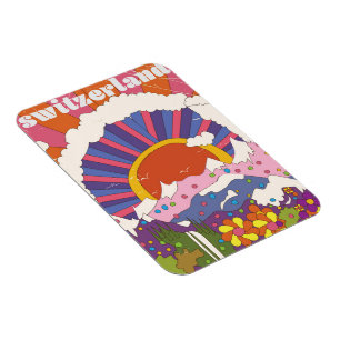 Schweiz Retro-Reiseposter Magnet