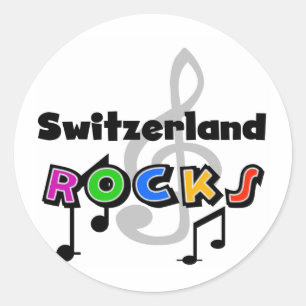 Schweiz Rocks Runder Aufkleber