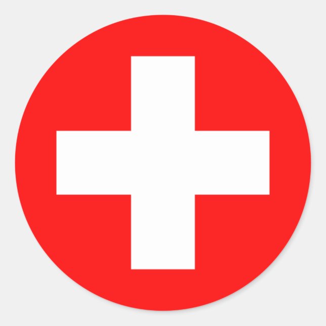 Schweiz Runder Aufkleber (Vorderseite)