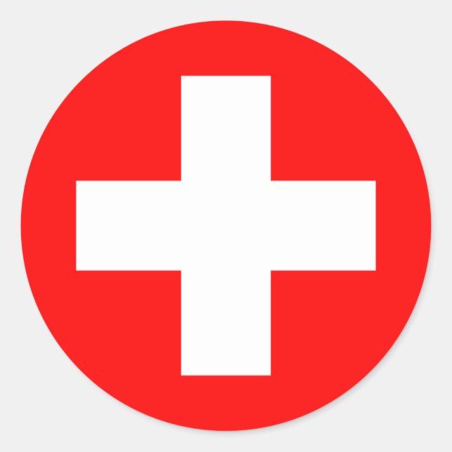 Schweiz Runder Aufkleber (Vorderseite)