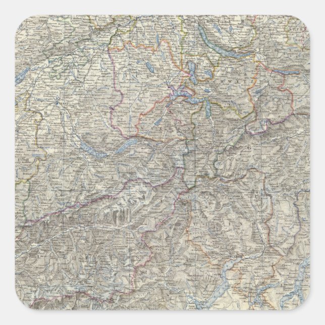 Schweiz, Savoy, Piemont Quadratischer Aufkleber (Vorderseite)