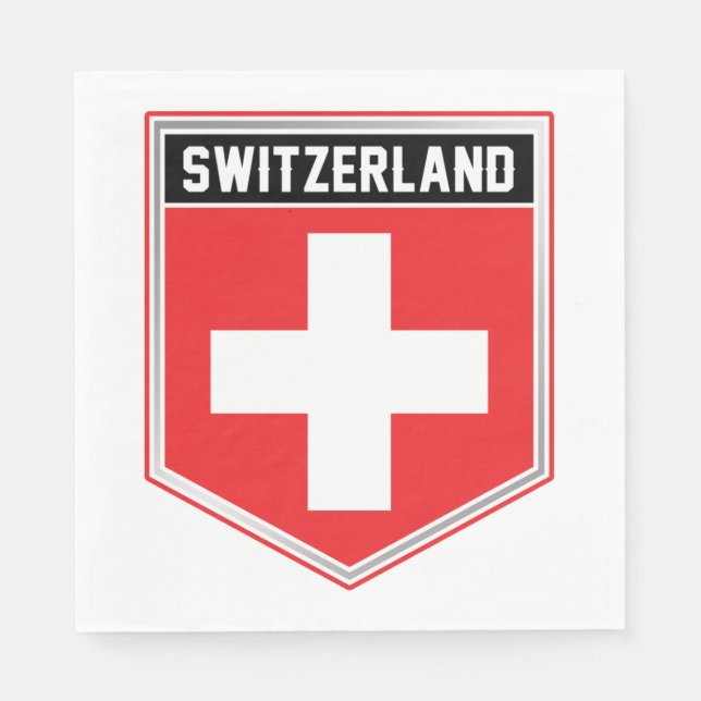 Schweiz-Schild Serviette (Vorderseite)