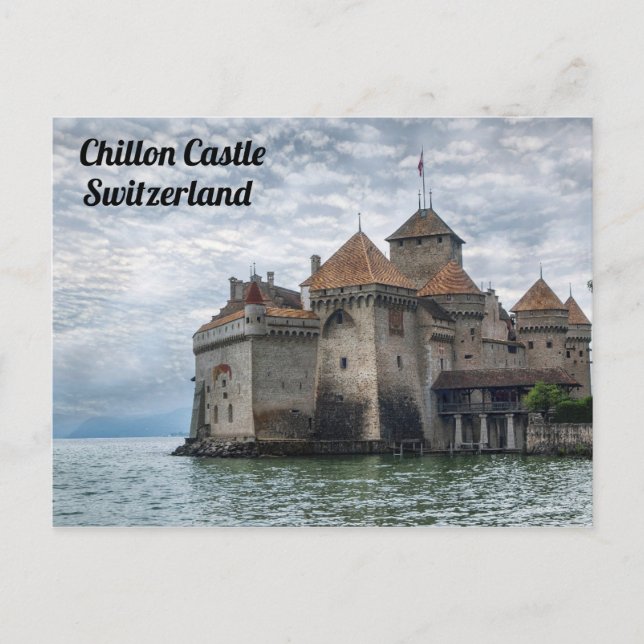 Schweiz Schloss Chillon Foto für Ausflüge Postkarte (Vorderseite)