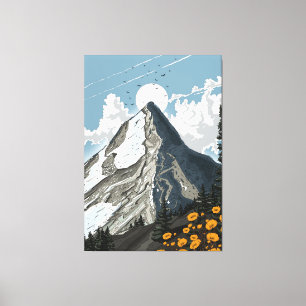Schweiz schneebedeckter Berg Leinwanddruck
