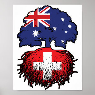 Schweiz Schweiz Australien Tree Roots Poster