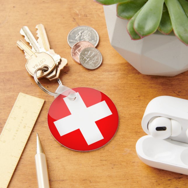 Schweiz & Schweiz Flag Cross Fashion / Schlüsselan Schlüsselanhänger (Schreibtisch)