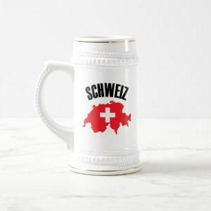 Schweiz Schweiz Karte Flag Bierglas