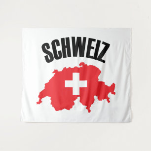 Schweiz Schweiz Karte Flag Wandteppich