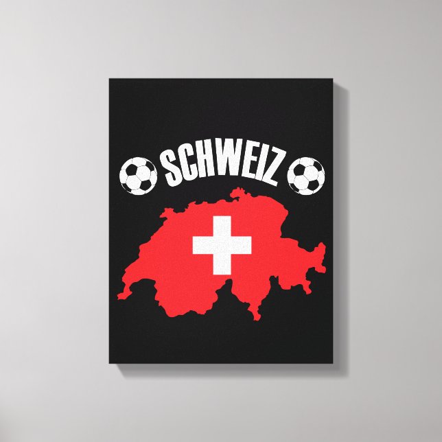 Schweiz Schweiz Map Soccer Leinwanddruck (Vorderseite)