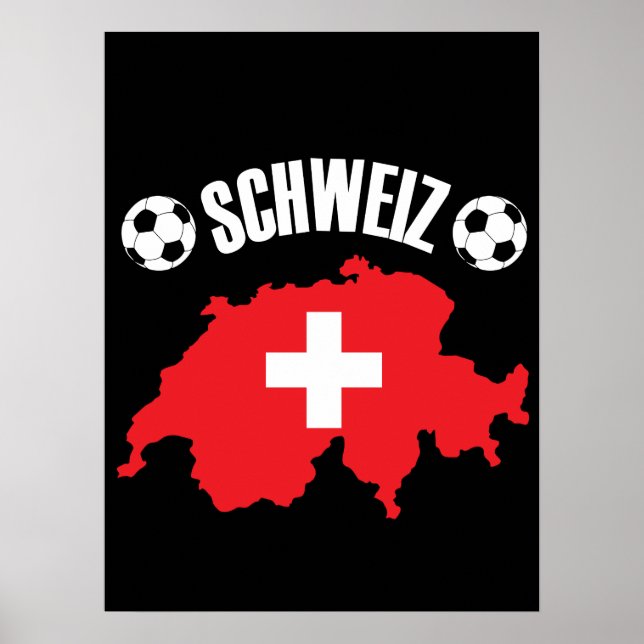 Schweiz Schweiz Map Soccer Poster (Vorne)
