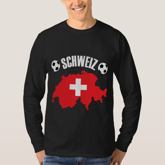 Schweiz Schweiz Map Soccer T-Shirt (Vorderseite)