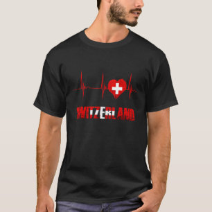 Schweiz Schweiz Schweiz Schweiz Flaggen Herzstück T-Shirt