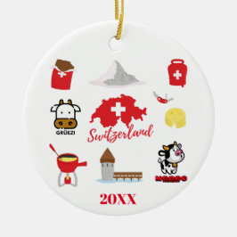 Schweiz - Schweiz Souvenir Combo Keramik Ornament