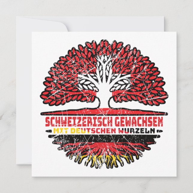 Schweiz Schweizer Deutsch Deutschland Baum Wurzel Karte (Vorderseite)