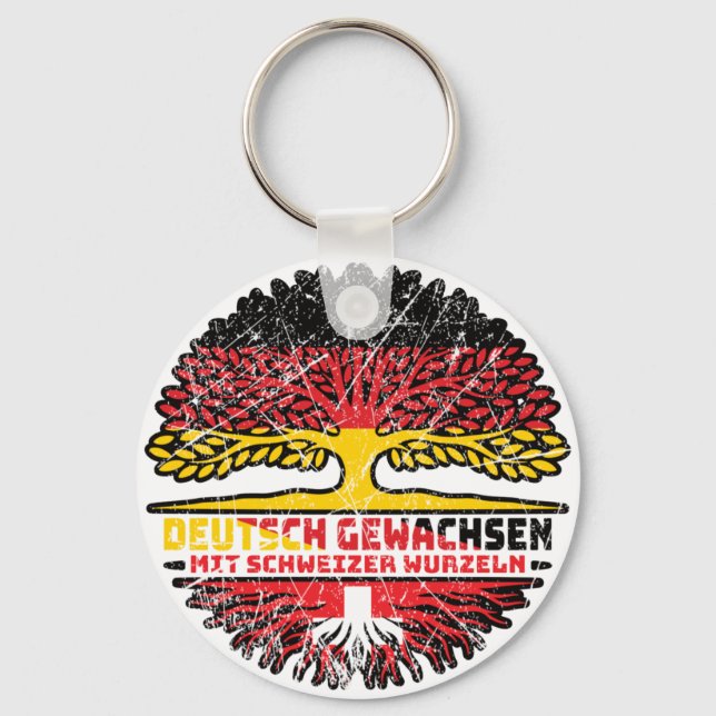 Schweiz Schweizer Deutsch Deutschland Baum Wurzel Schlüsselanhänger (Vorderseite)