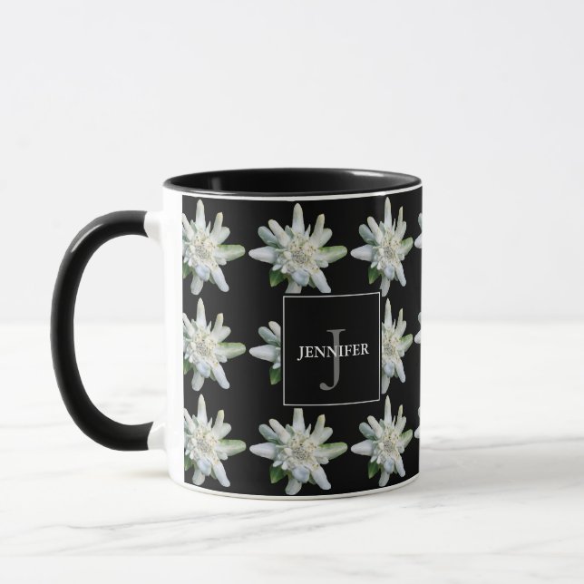 Schweiz Schweizer Edelweiss Monogramm Name Souveni Tasse (Links)