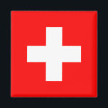 Schweiz - Schweizer Flagge Magnet<br><div class="desc">Nationalflagge Schweiz Die Schweizer Flagge ist rot mit einem weißen Kreuz in der Mitte. Es ist quadratisch in Form und wurde 1889 offiziell adoptiert. Beachten Sie, dass jede Verzerrung im Vorschaubild durch Kompressionsartefakte verursacht wird und nicht gedruckt werden kann. Sie können das Design weiter personalisieren, wenn Sie es bevorzugen, z.B....</div>