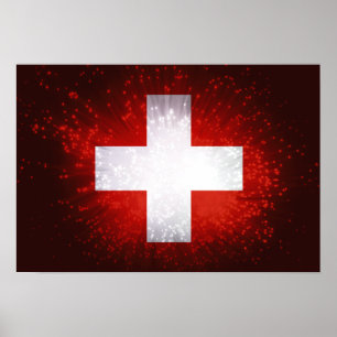 Schweiz; Schweizer Flagge Poster