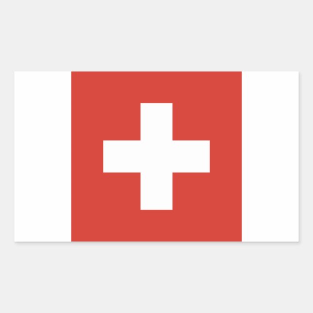Schweiz/Schweizer Flagge Rechteckiger Aufkleber (Vorderseite)