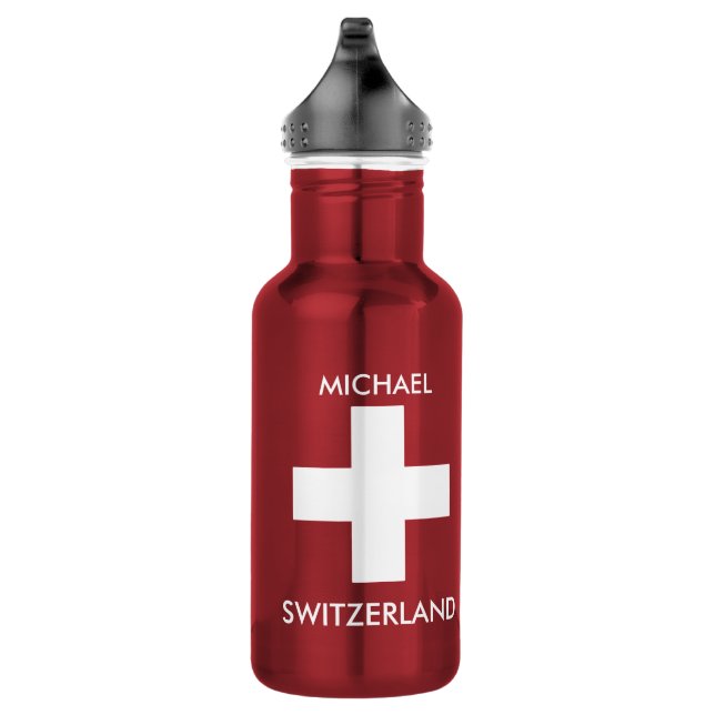 Schweiz Schweizer Flagge - Reisen Edelstahlflasche (Rechts)