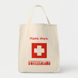 Schweiz Schweizer Flagge Rot Personalisiert Tragetasche
