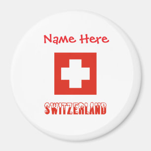Schweiz Schweizer Flagge Rot Personalisierung  Magnet