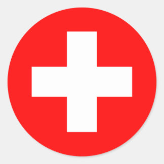 Schweiz - Schweizer Flagge Runder Aufkleber