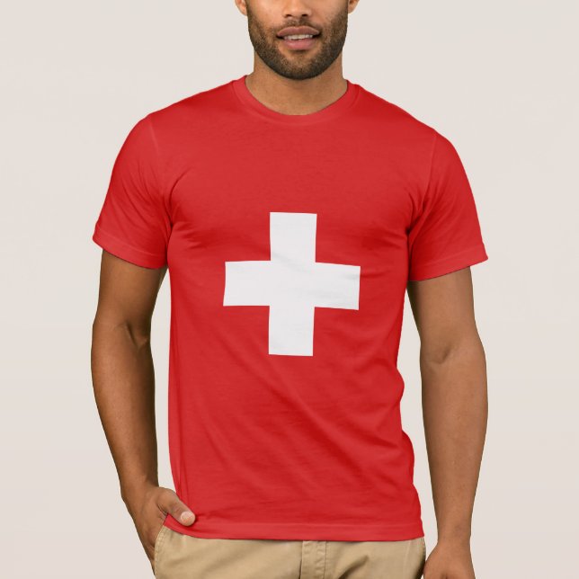 Schweiz - Schweizer Flagge  T-Shirt (Vorderseite)