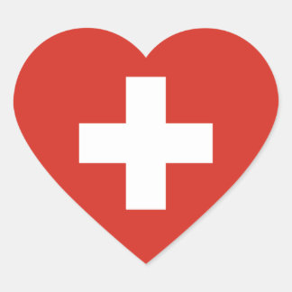Schweiz/Schweizer Herzenflagge Herz-Aufkleber