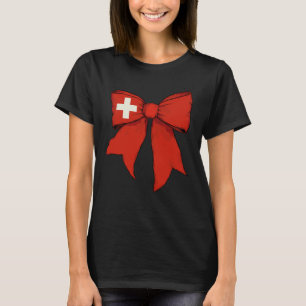 Schweiz Schweizer Stolz Flagge Mädchen Coquette Sc T-Shirt