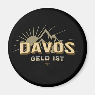 Schweiz Ski Resort Davos Geld ist Satire Ovaler Magnet