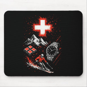 Schweiz Skifahren Berge Abenteuer Alpen Mousepad