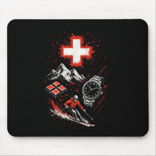 Schweiz Skifahren Berge Adventure Alps T-shir Mousepad