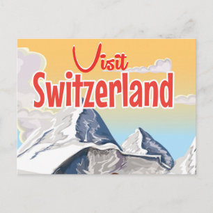 Schweiz Skireiseplakat Postkarte