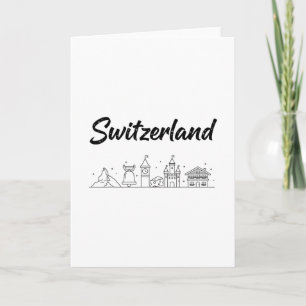 Schweiz Skyline Reise Urlaub Outfits Karte