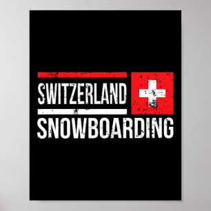 Schweiz Snowboarden Schweizer Flaggenrennen Halfpi Poster