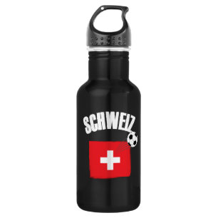 Schweiz Soccer Edelstahlflasche