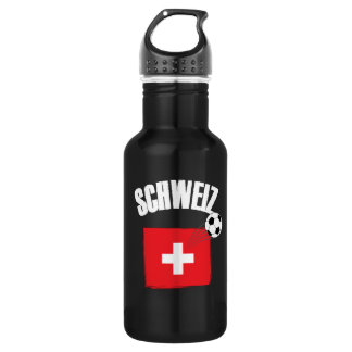 Schweiz Soccer Edelstahlflasche