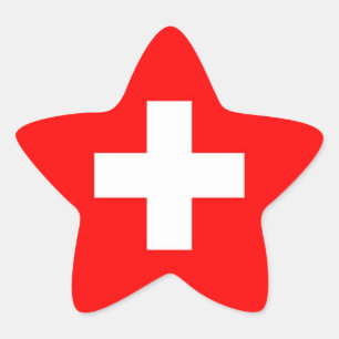 SCHWEIZ  Stern-Aufkleber