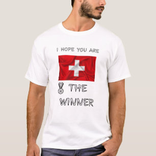 Schweiz-Stolz-Schweizer-Flagge-Gold-aMedaille T-Shirt
