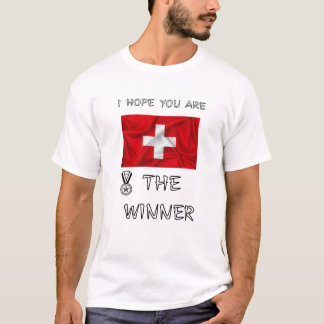 Schweiz-Stolz-Schweizer-Flagge-Gold-aMedaille T-Shirt