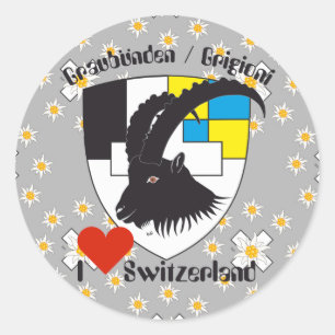 Schweiz, Suisse, Svizzera, Svizra, Kleber Runder Aufkleber