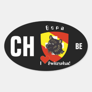 Schweiz Suisse Svizzera Svizra Switzerland Kleber Ovaler Aufkleber