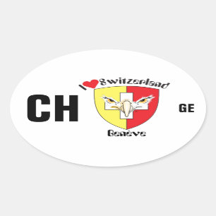 Schweiz Suisse Svizzera Svizra Switzerland Kleber Ovaler Aufkleber