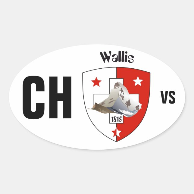 Schweiz Suisse Svizzera Svizra Switzerland Kleber Ovaler Aufkleber (Vorderseite)