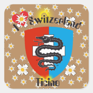Schweiz Suisse Svizzera Svizra Switzerland Kleber Quadratischer Aufkleber