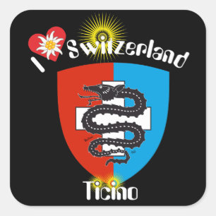 Schweiz Suisse Svizzera Svizra Switzerland Kleber Quadratischer Aufkleber