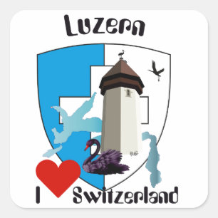 Schweiz Suisse Svizzera Svizra Switzerland Kleber Quadratischer Aufkleber